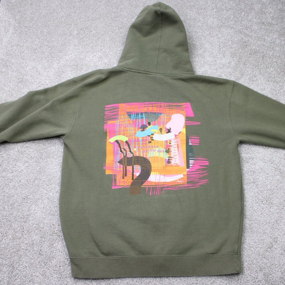 Peloton‎ Hoodie Mens Large Green Black History Month Version Hooded Sweatshirt